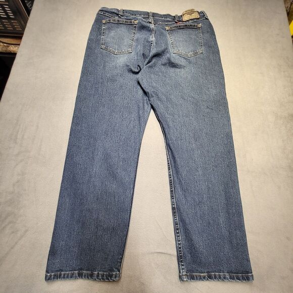 Wrangler Jeans Mens 38x29 Blue Denim Straight Leg Distressed Stretch - Picture 8 of 9